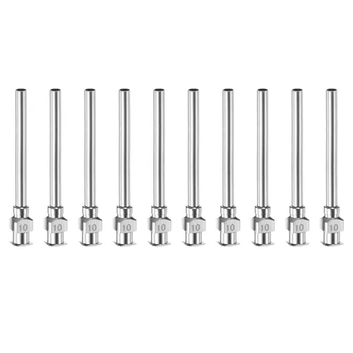 Miniatura 21 de HARFINGTON 10 agujas dispensadoras de acero inoxidable calibre 16, 1 1/2 pulgadas, tubo de aguja de pegamento de metal, puntas romas, Luer Lock