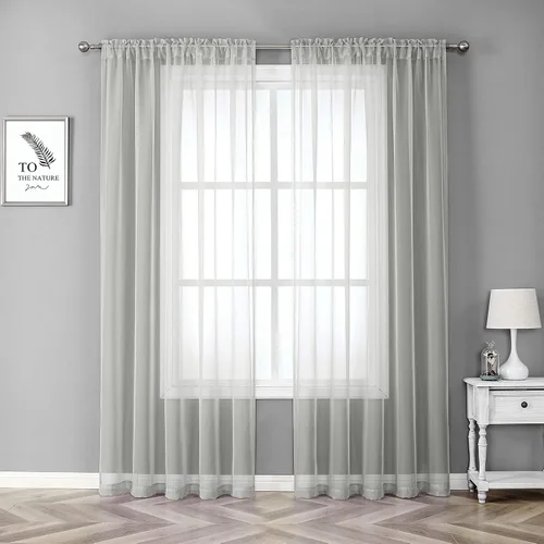 Miniatura 7 de JUSPURBET 2 cortinas traslúcidas para ventana, panel de cortina semitransparente sólido de lujo para sala de estar, dormitorio al aire libre, 59 x