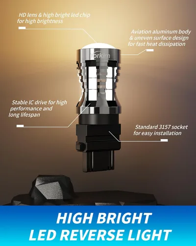 Miniatura 3 de Yorkim 3157 foco LED 6000K ámbar 2880 lúmenes 3156 foco LED de marcha atrás 3057 LED 4114 foco LED de día 3056 3457 foco LED de repuesto para luz
