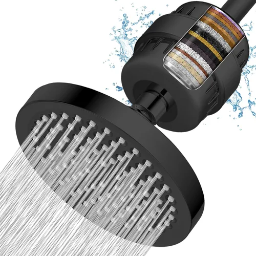 Miniatura 8 de Cabezal de ducha filtrado, juego de filtros de cabezal de ducha de lluvia de alta presión para agua dura, elimina el cloro y las sustancias nocivas