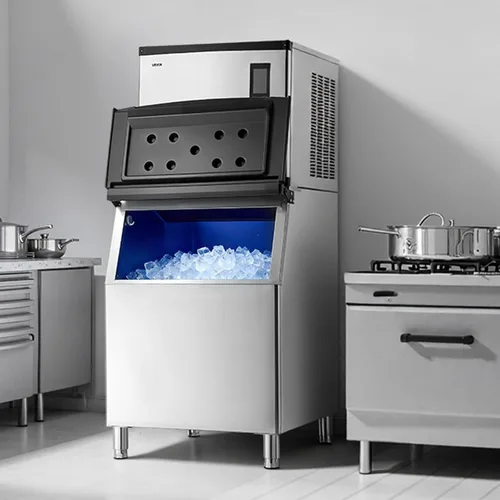 Miniatura 8 de VEVOR Máquina comercial para hacer hielo, máquina de hacer hielo de 1000 libras/24 horas con contenedor de almacenamiento de acero inoxidable de 500