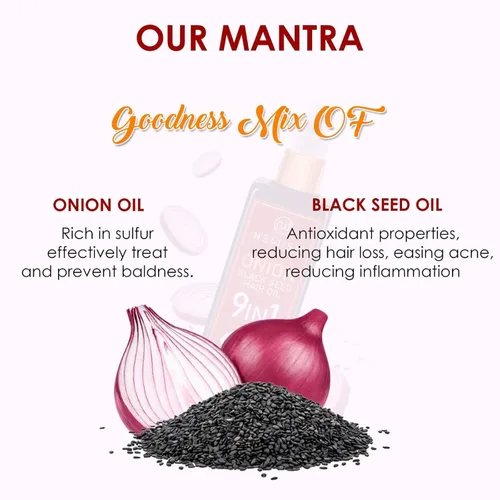 Miniatura 5 de Newish Black Seed Onion Oil for Hair Regrowth and Care, With Castor, Almond, Sunflower, Methi & Jojoba Oils for Shiny Hair (200 ml)