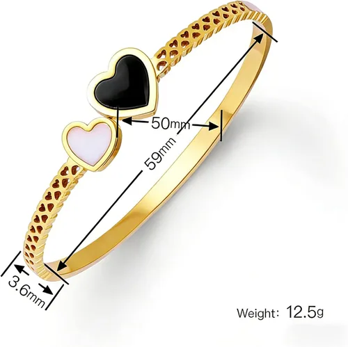 Miniatura 2 de Colección de Pulseras Brazalete de Acero Inoxidable 316L Chapado en Oro de 18K - 12 Diseños Únicos + Cadena de Acero de Titanio con Acento