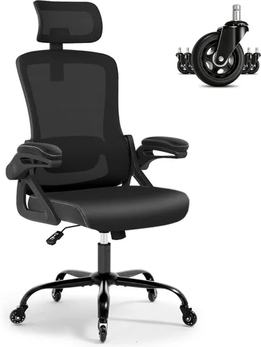 Miniatura 19 de Fizzin Silla de Oficina Ergonómica, Sillas de Computadora de 400 LBS con Soporte Lumbar Ajustable, Silla de Escritorio de Malla Transpirable Negro