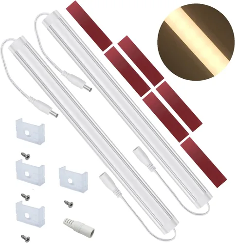 Miniatura 3 de Litever Kit de luces LED para debajo del gabinete + barras de luz adicionales de 12 pulgadas, blanco cálido 3000 K