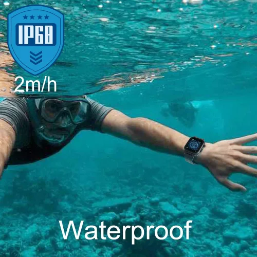 Miniatura 2 de Funda impermeable para Apple Watch de 1.614 in, 1.772 in, 1.732 in, 1.654 in, 1.575 in, 1.496 in, funda IP68 con correa y protector de pantalla