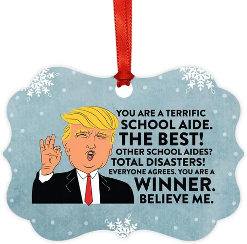 Miniatura 118 de Andaz Press Presidente Donald Trump Fancy Frame Recuerdo Adorno de Navidad Regalo de broma Ejecutivo de Cuenta, 1 paquete, Divertidas Ideas