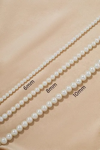 Miniatura 5 de BABEYOND Collar de perlas para hombre Gargantilla redonda de perlas de imitación para hombre, Perla de imitación, Perla de imitación
