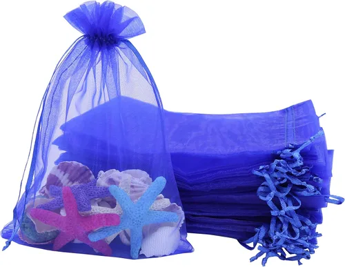 Miniatura 15 de Stratalife Bolsas de organza de malla transparente de 5 x 7 pulgadas con cordón para recuerdos de fiesta de boda, almacenamiento de joyas, 100