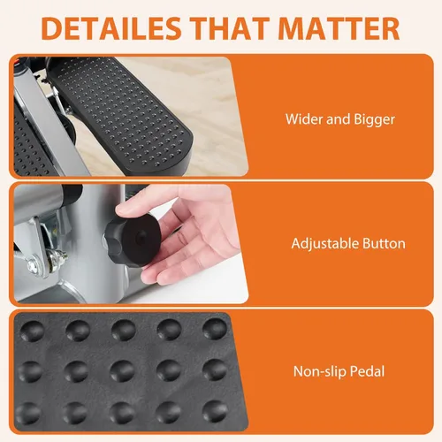 Miniatura 5 de Sweetcrispy Mini Escalones con Bandas de Resistencia para Ejercicio en Casa, Máquina de Ejercicio de Escalón con Giro Portátil para Entrenamiento