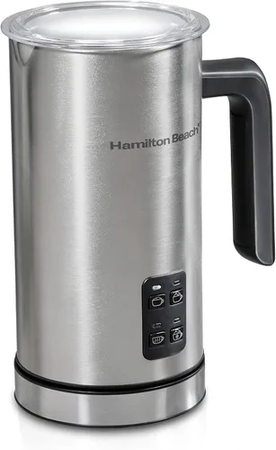 Hamilton Beach Espumador de leche eléctrico y calentador, espuma caliente o fría automática, 5-10 onzas., café con leche, café con leche, capuchino,