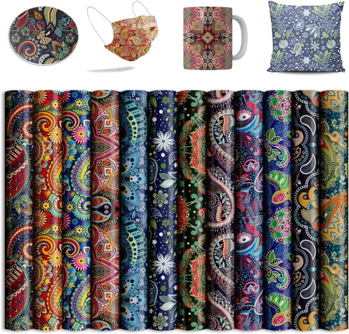Miniatura 19 de Hojas de transferencia, papel de sublimación de acuarela, papel de transferencia para camisetas en blanco, vasos, tazas, 8 unidades, 12 x 12