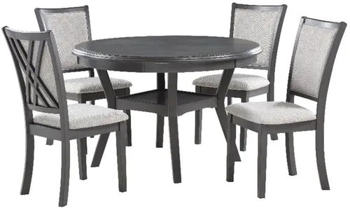 Miniatura 12 de New Classic Furniture Amy - Juego de mesa de comedor de 5 piezas, color beige y marrón