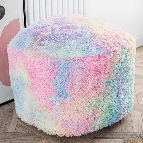 Miniatura 17 de Asuprui Puf Otomano Redondo Sin Relleno Puf Otomano Sin Relleno Reposapiés de Piel Sintética Suave 20x20x12 Pulgadas Silla Mullida Puf de Suelo
