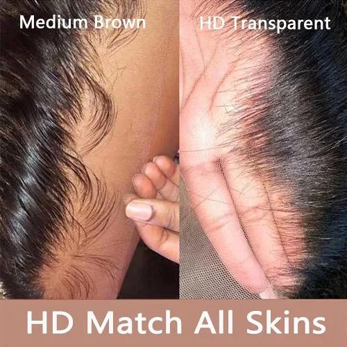 Miniatura 8 de Pelucas de cabello humano brasileño Remy brasileño con encaje frontal transparente HD de 13 x 6 pulgadas, color rubio miel, para mujeres negras, sin