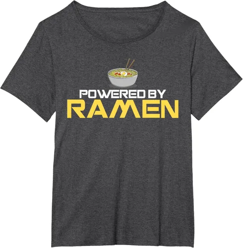 Miniatura 21 de Camiseta de fideos de anime japoneses Powered By Ramen, Negro, S