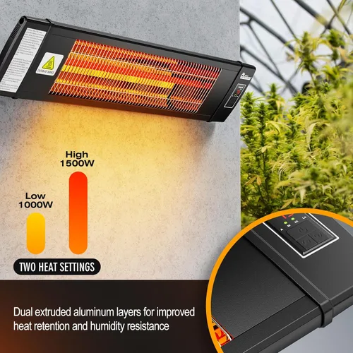 Miniatura 3 de DR. INFRARED HEATER Calentador infrarrojo portátil para interiores y exteriores para patio, garaje, comercial y residencial con control remoto