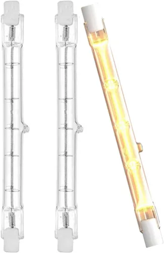 Bombillas halógenas R7S 500 W 4.646 in 4.65 pulgadas tipo J T3 filamento de doble extremo luces de inundación tubo de cuarzo lámparas halógenas R7S