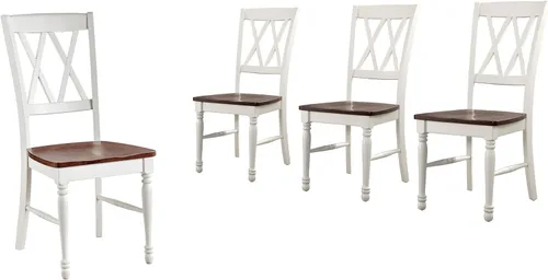 Miniatura 10 de Crosley Furniture Shelby - Juego de 4 sillas de comedor con respaldo en X de madera tradicional, sillas de cocina, color verde azulado envejecido
