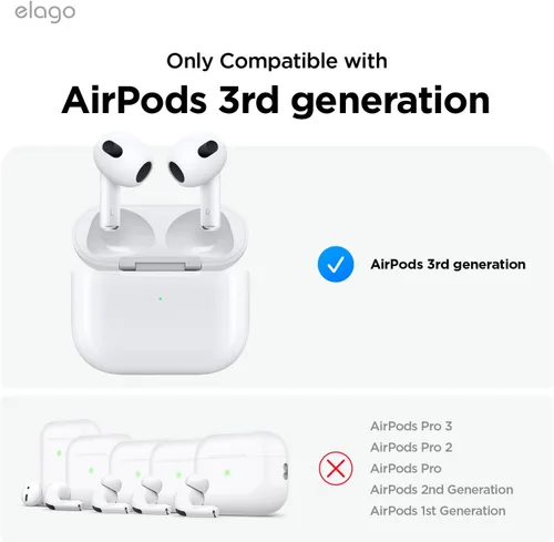 Miniatura 2 de elago AW5 - Funda compatible con AirPods de 3ª generación (2021), diseño clásico de consola de juegos portátil compatible con Apple AirPods 3, Negro