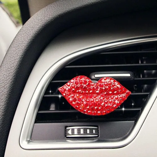 Miniatura 2 de ZOSTLAND Clip decorativo para automóvil con diamantes de imitación, ambientadores de automóvil, clip de ventilación de auto, accesorios 2 labios