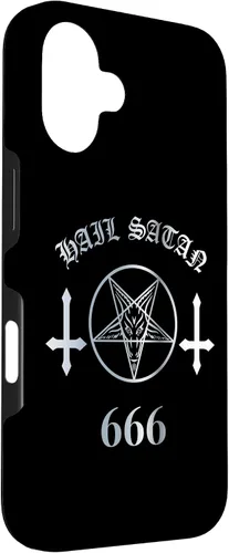 Miniatura 3 de iPhone 16 Upside Down Cross Satanic Pentagram Hail Satan 666 Case