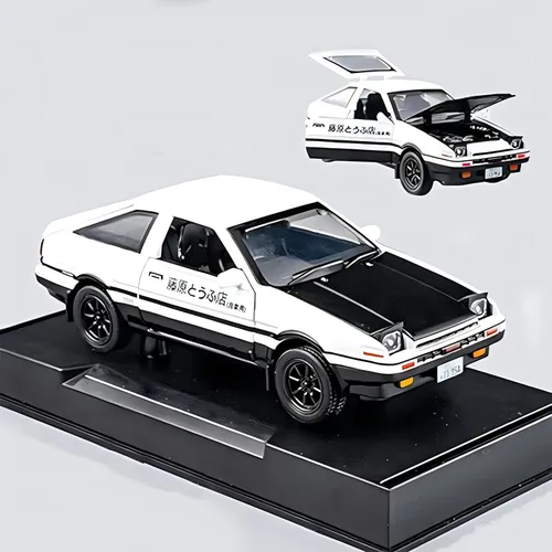 Initial D Trueno AE86 Modelo de Coche de Aleación Fundida a Presión, Juguetes de Coches Deportivos para Niños y Adultos, Vehículos de Juguete con