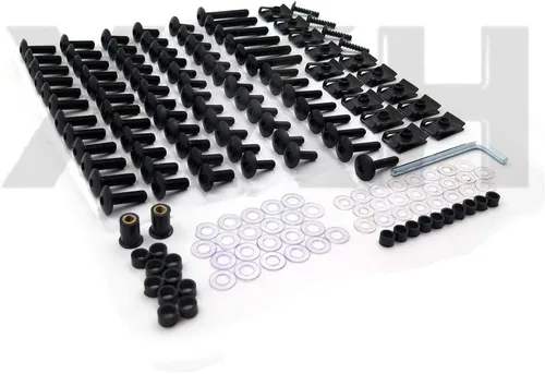 Miniatura 5 de XKH - Kit de tornillos y tornillos para carenado de motocicleta compatible con Kawasaki Ninja 250R 300 650 ZX10R negro [B00YB3Y2SS]