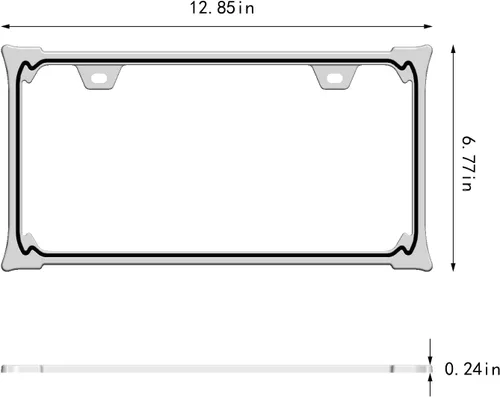Miniatura 5 de Marcos de matrícula cromados 3D, aleación de zinc puro (patrón de cuerno 3D)