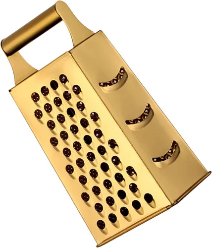 Rallador de acero inoxidable resistente para queso y verduras, versátil rebanador de cuatro caras para papas, jengibre y más herramienta de cocina