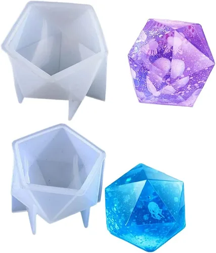 Miniatura 4 de 2 moldes de resina de gemas, moldes de silicona de piedras de cristal para resina, moldes de resina epoxi de cuarzo geométrico, manualidades, velas
