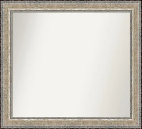 Miniatura 56 de Amanti Art Espejo de baño plateado para sobre fregadero, 28 x 47 pulgadas, espejo rectangular de plata imperial, marco de madera tradicional de gran