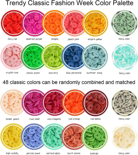 Miniatura 3 de JQEEYGV Kit para hacer pulseras 3 cajas - 11,000 piezas de cuentas de arcilla - 48 colores de moda de cuentas para kit de pulseras de amistad