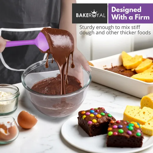 Miniatura 7 de BakeRoyal Juego de espátulas de silicona – 4 espátulas de goma de silicona resistente al calor 600°F para tareas diarias – Espátulas de cocina