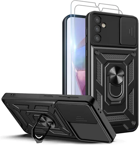 Miniatura 11 de Funda para teléfono Galaxy A06 4G: con protector de pantalla de 2 piezas, cubierta deslizante para cámara y soporte multiángulo para Samsung Galaxy