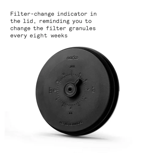 Miniatura 5 de Aarke Purificador - Jarra de filtro de agua de vidrio y acero inoxidable de alta calidad, sistema de filtro recargable y gránulos, jarra de 2.8 L