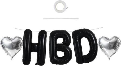 Miniatura 9 de TONIFUL Globos grandes de helio de letras B negras grandes de 40 pulgadas, globos de aluminio Mylar para decoración de suministros de fiesta