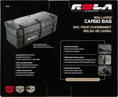 Miniatura 5 de Bolsa de carga para vehículo ROLA 59102 Wallaroo, impermeable, portaequipaje ampliable para acople, negro