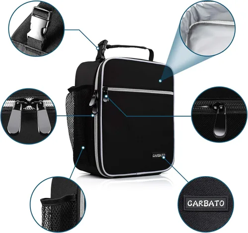 Miniatura 5 de Bolsa de almuerzo, caja de almuerzo aislada duradera, bolsa tipo tote reutilizable para adultos, bolsa de almuerzo para hombres, mujeres, adultos