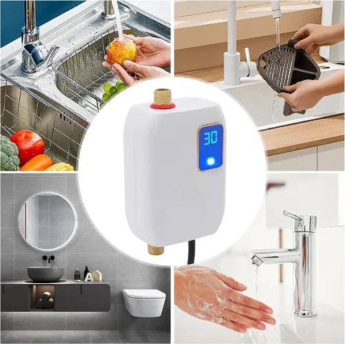Miniatura 6 de DHBREK Calentador de agua eléctrico sin tanque 110 V 3000 W a pedido Calentador de agua caliente sin fin para el hogar, cocina, baño, temperatura