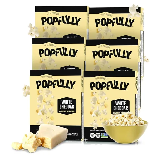 Miniatura 11 de POPFULLY Palomitas 94% libres de grasa totalmente explotadas, bolsas para compartir, sabor a mantequilla ligera, gran explosión, bolsas