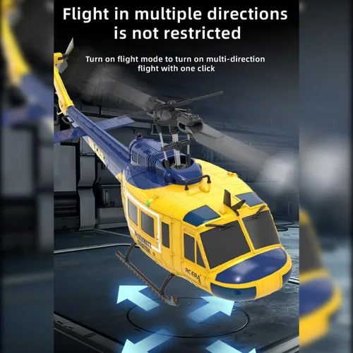 Miniatura 2 de C032 UH-1 Huey Helicóptero RC para adultos, escala 1/48 2.4G 6CH Flybarless Stunt RC Plane giroscopio de 6 ejes posicionamiento de flujo óptico