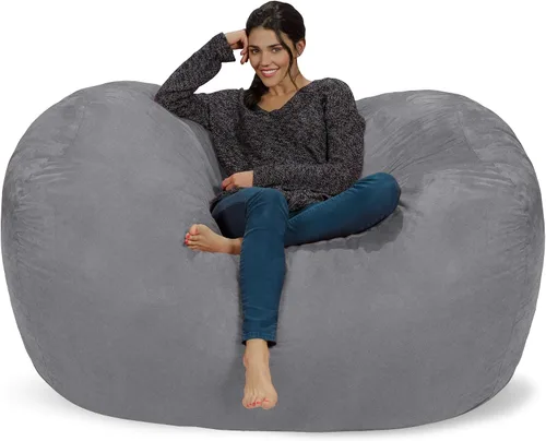 Miniatura 18 de Chill Sack Funda para silla puf, 5 pies, microgamuza - Chocolate Microsuede - Chocolate - Solo funda