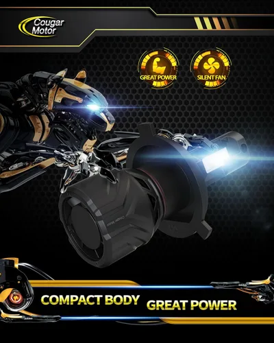 Miniatura 7 de Cougar Motor - Bombillas H4, 9003 luces antiniebla 6500K blancas sin polaridad para uso en carretera o todoterreno, enchufe y uso - Paquete de 2