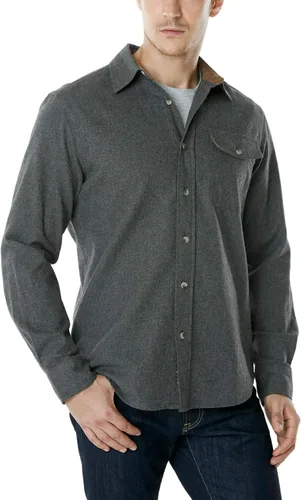 Miniatura 8 de CQR - Camisa de franela de algodón a cuadros con botones y manga larga para hombre, algodón cepillado suave, camisa de estilo informal