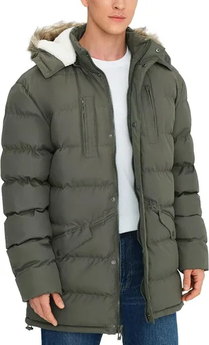 Miniatura 9 de Abrigos largos de invierno para hombre, cálidos, resistentes al agua, inflados, con capucha, cortavientos, aislados, chaquetas acolchadas
