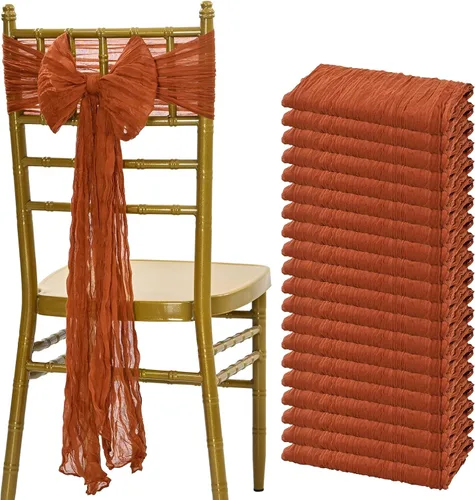 Miniatura 9 de Showgeous 20 bandas para silla, estopilla rústica, lazos decorativos diseñados para bodas, banquetes, fiestas, pasillo, decoración del hogar