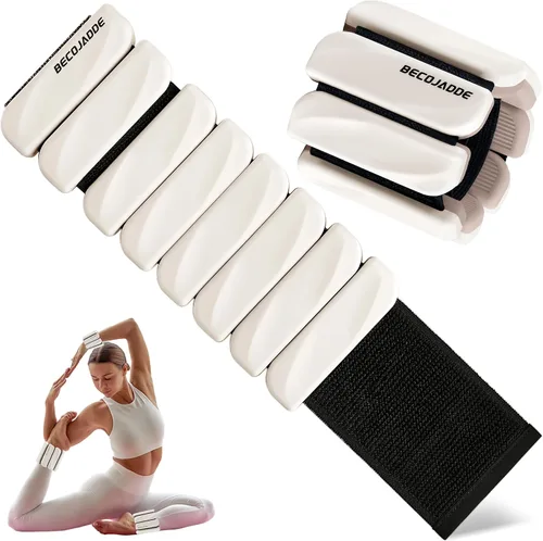 Miniatura 14 de BECOJADDE Juego de 2 pesas para tobillo (1 libra/2 libras cada una) para mujeres y hombres, pulsera ajustable para muñeca para gimnasio en casa