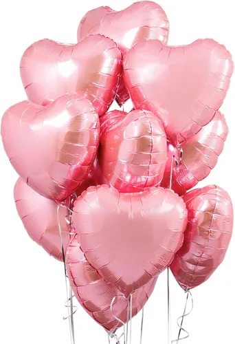 Miniatura 2 de KatchOn, Globos de corazón rosa claro, enormes, paquete de 18 Decoración de globos de labios rojos, decoración de San Valentín Globo de papel