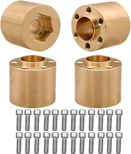 Miniatura 11 de 4 unidades de ruedas Beadlock de 1.9 y 2.2 pulgadas, adaptadores anchos de cubo de rueda hexagonal de 0.472 in para actualizaciones de oruga RC Negro